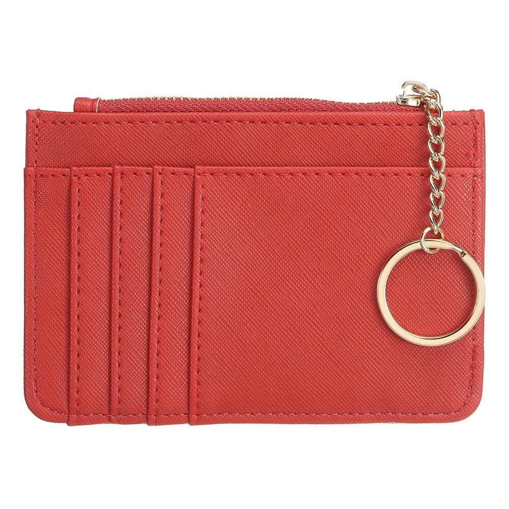 7579 Small Credit Card Wallet Expanded Slim Wallet with Key Rings, PU